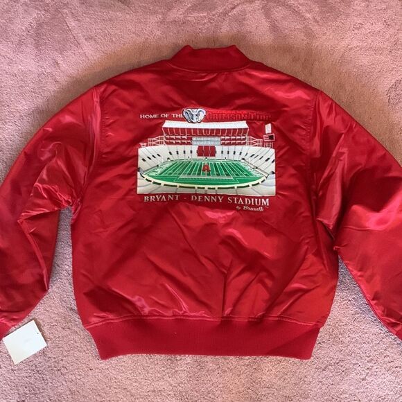 L Brand New Vintage 90s Alabama Crimson Tide Bomber Football Jacket - Picture 4 of 6